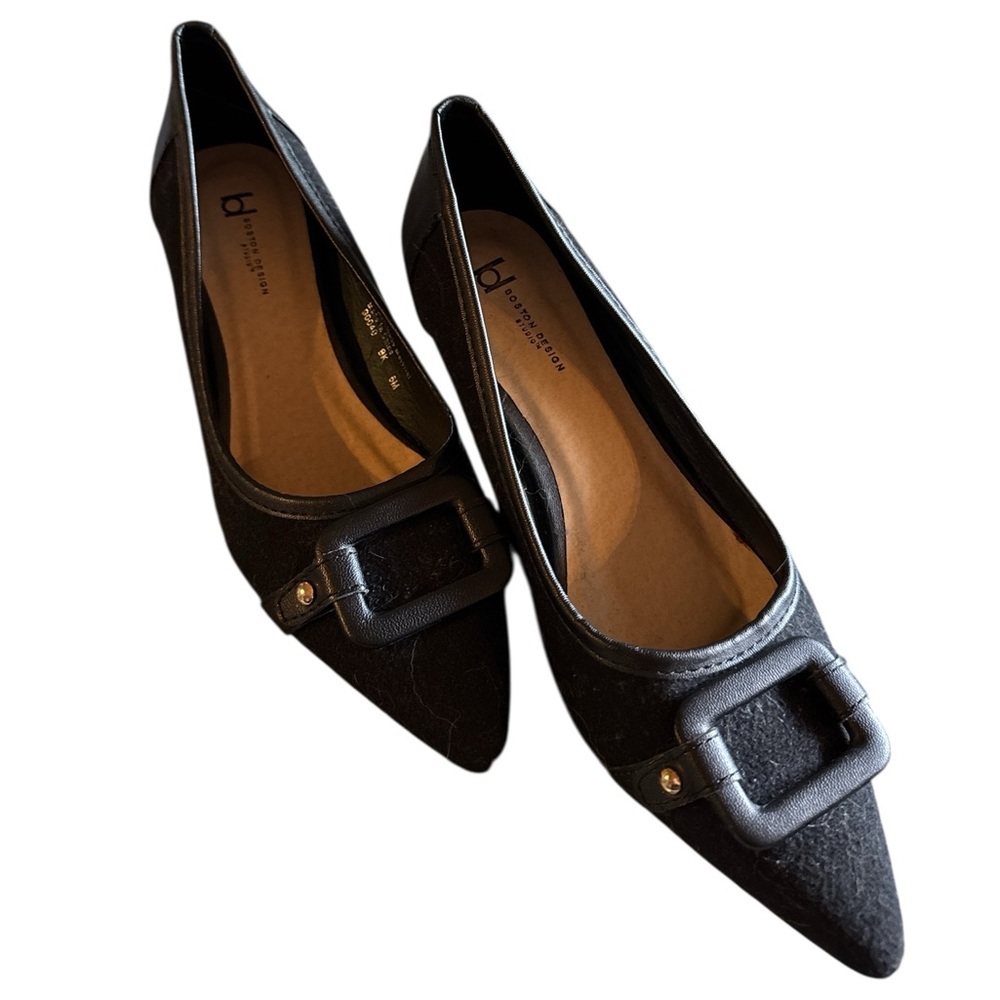 Black Leather Flats Versatile Loafers